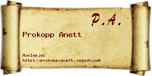 Prokopp Anett névjegykártya