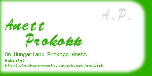 anett prokopp business card
